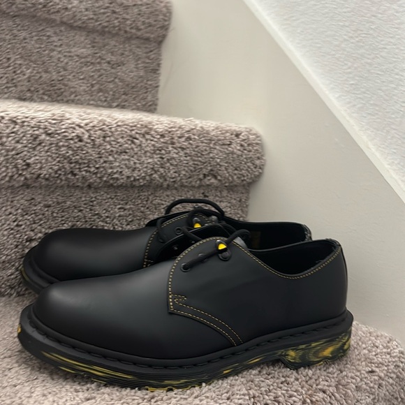 Dr. Martens Black and Yellow Oxfords with Translucent Sole main image 4